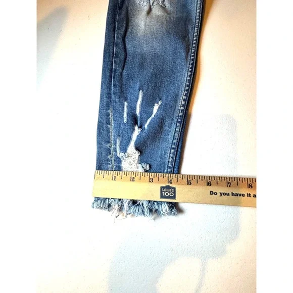 NWT --- Denim House Jeans Womens W32 L32 Distressed Skinny Frayed Hem Blue NWT-- - Picture 8 of 13